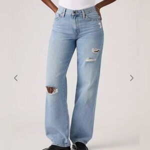 Levi's Light Blue baggy dad Distressed Women Jeans